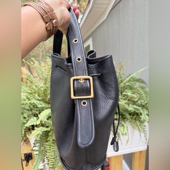 Coach Black Vintage Lula's Legacy 9952 Drawstring Made inTurkey Bucket Bag Purse - Picture 5 of 10